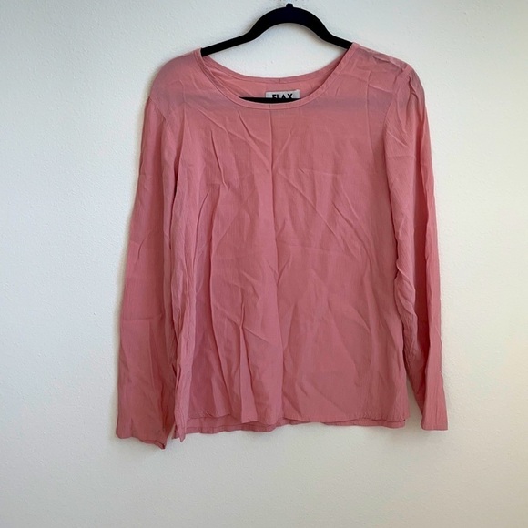 Flax blush pink long sleeve blouse small - Picture 1 of 3